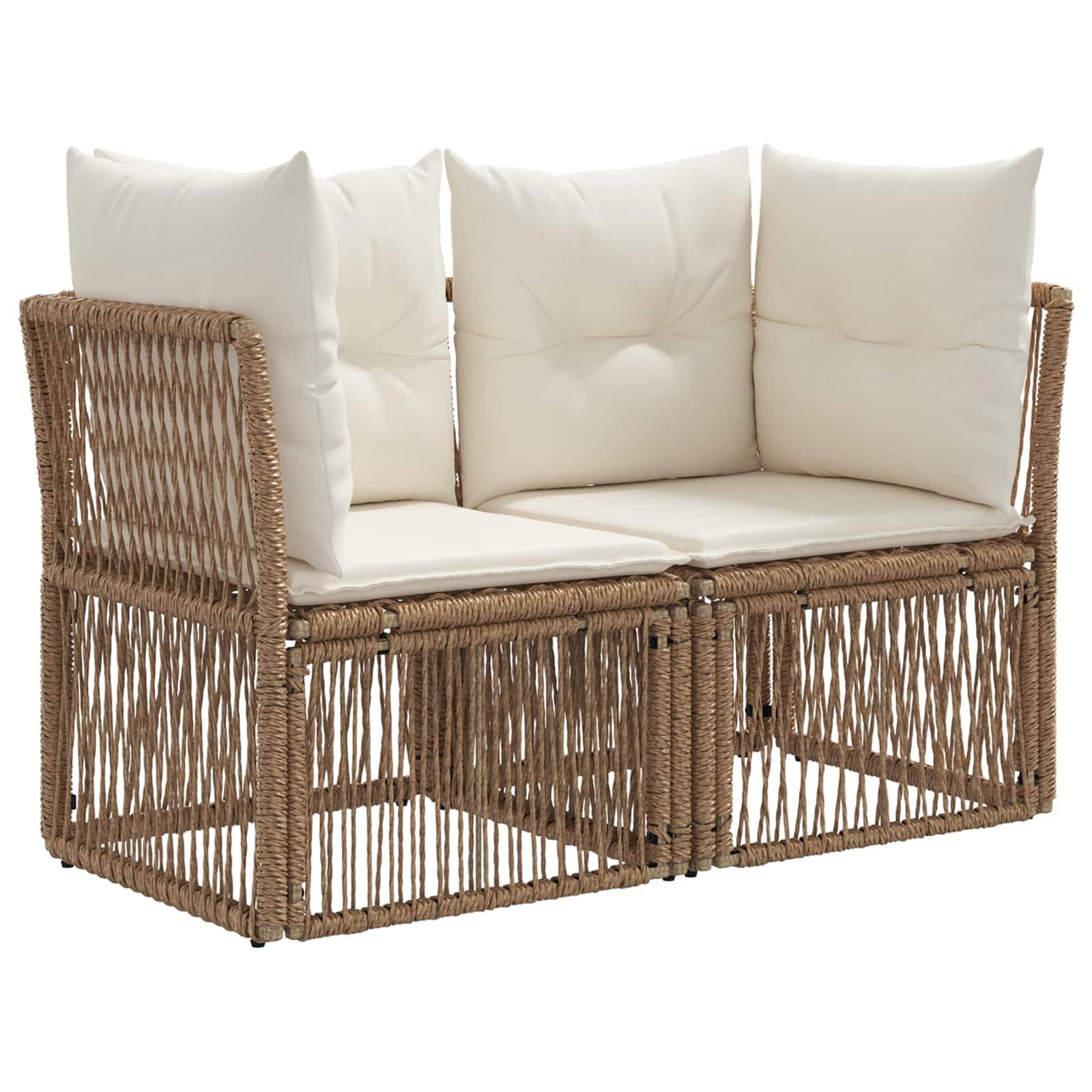 vidaXL Gartensofa-set 4 stk. Beige Poly-Rattan