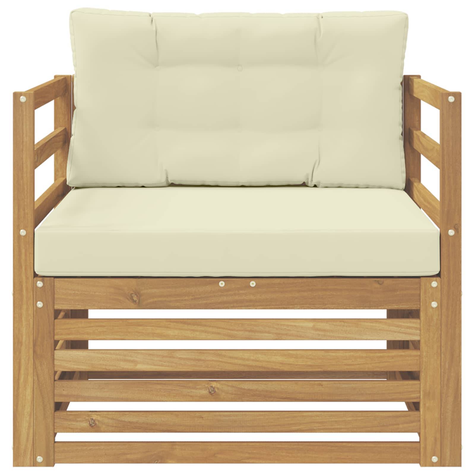 vidaXL Outdoor-Sofa Weiß und Creme