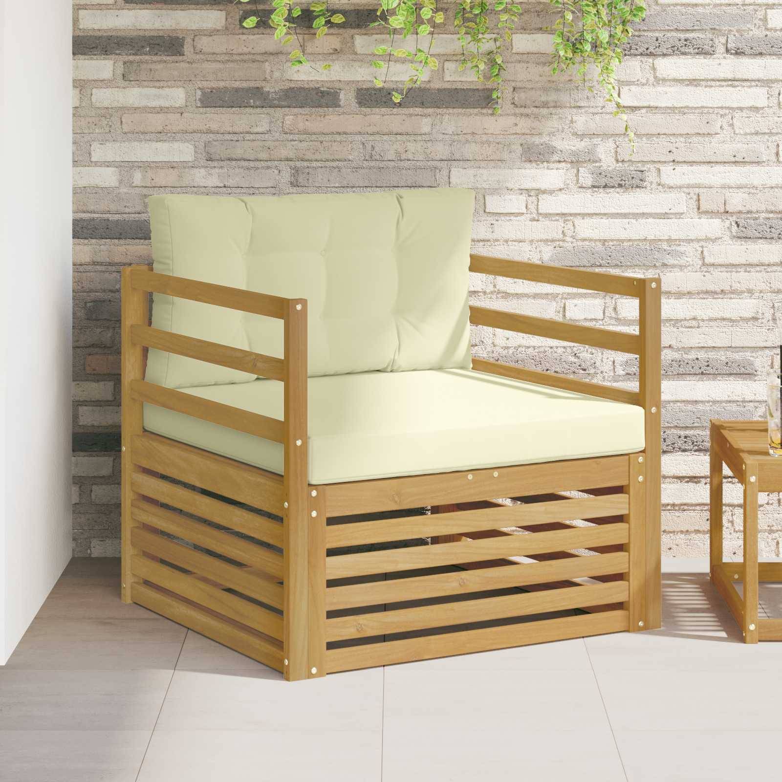 vidaXL Outdoor-Sofa Weiß und Creme