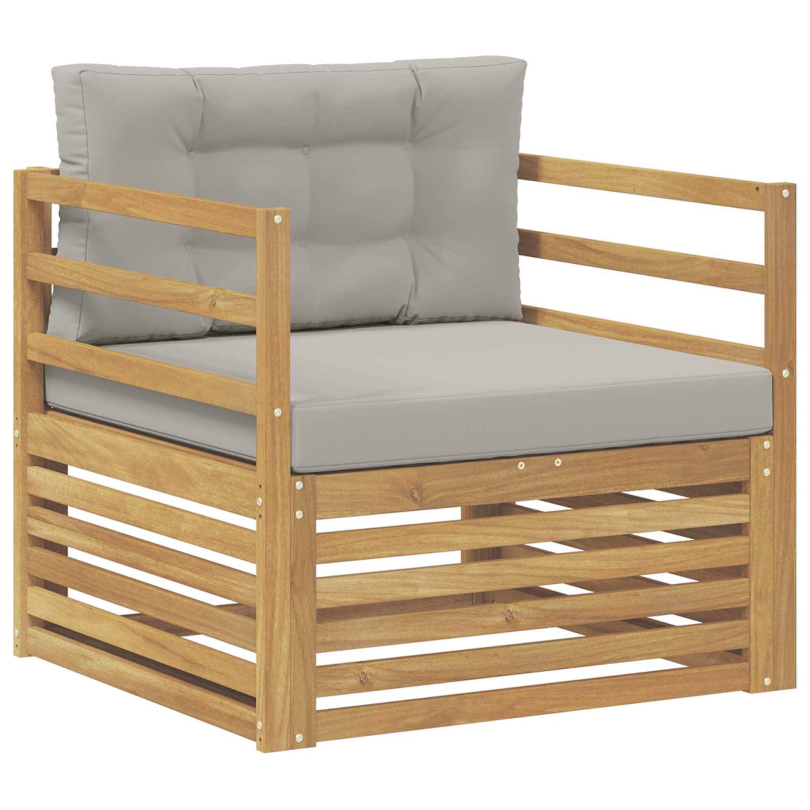 vidaXL Outdoor-Sofa Weiß und Hellgrau