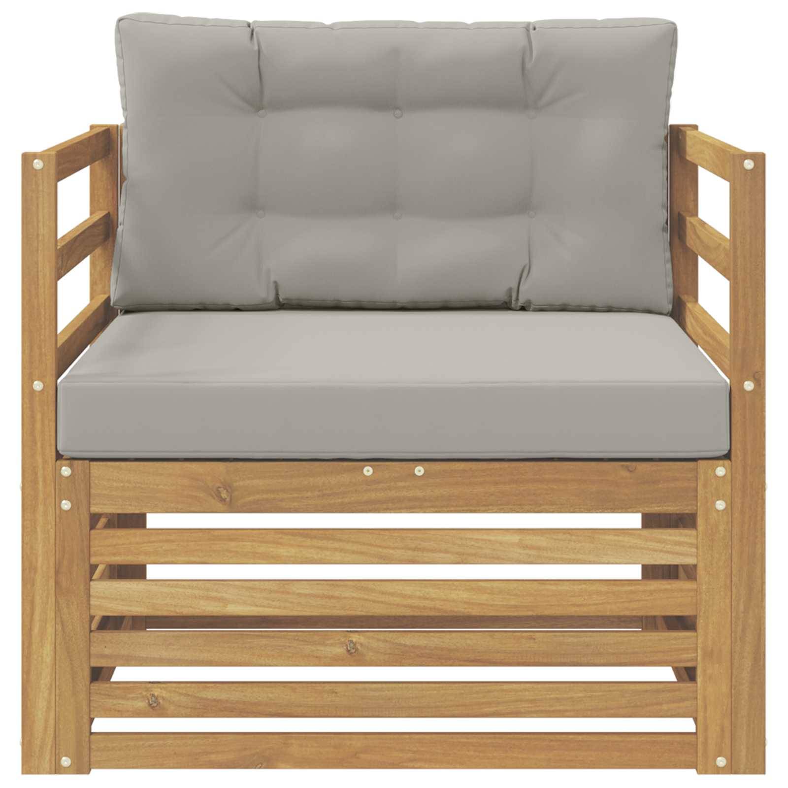 vidaXL Outdoor-Sofa Weiß und Hellgrau
