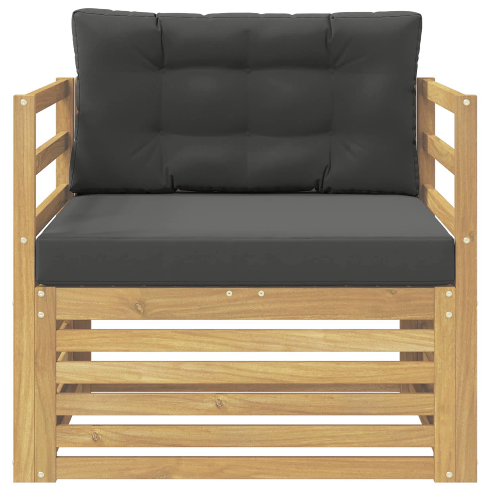 vidaXL Outdoor-Sofa Weiß und Anthrazit