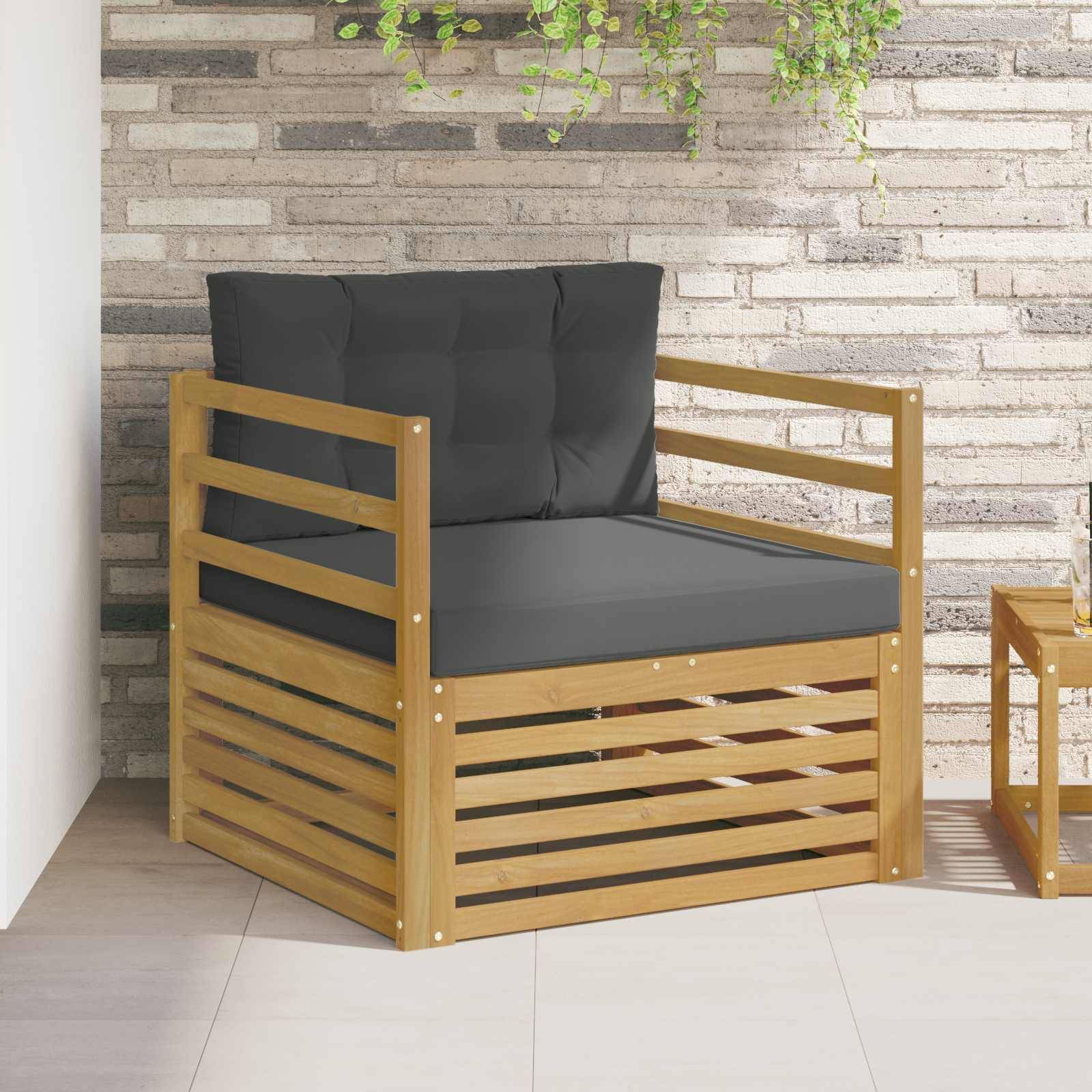 vidaXL Outdoor-Sofa Weiß und Anthrazit