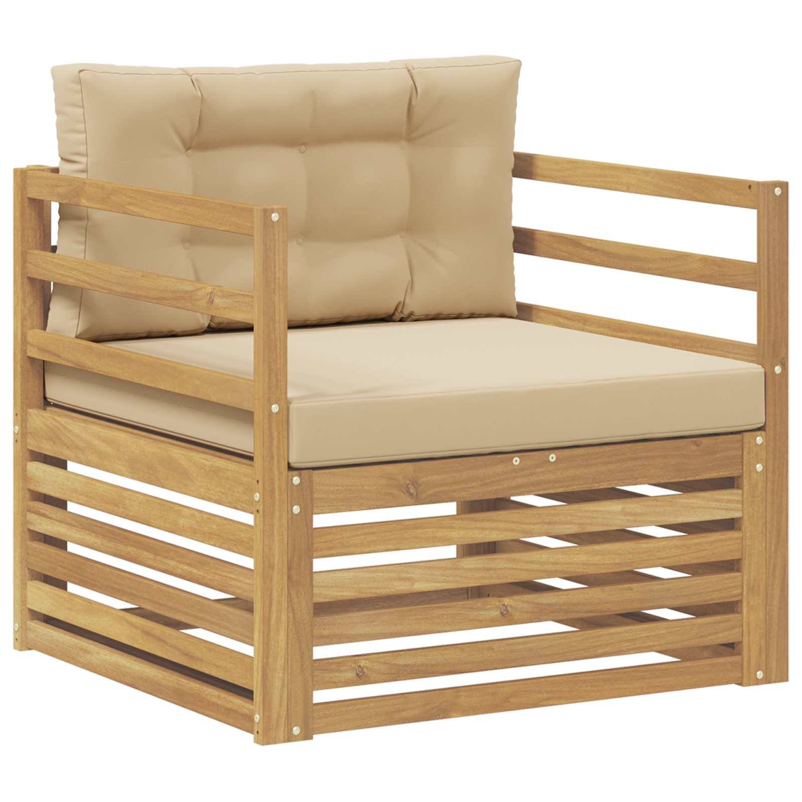 vidaXL Outdoor-Sofa Weiß und Beige