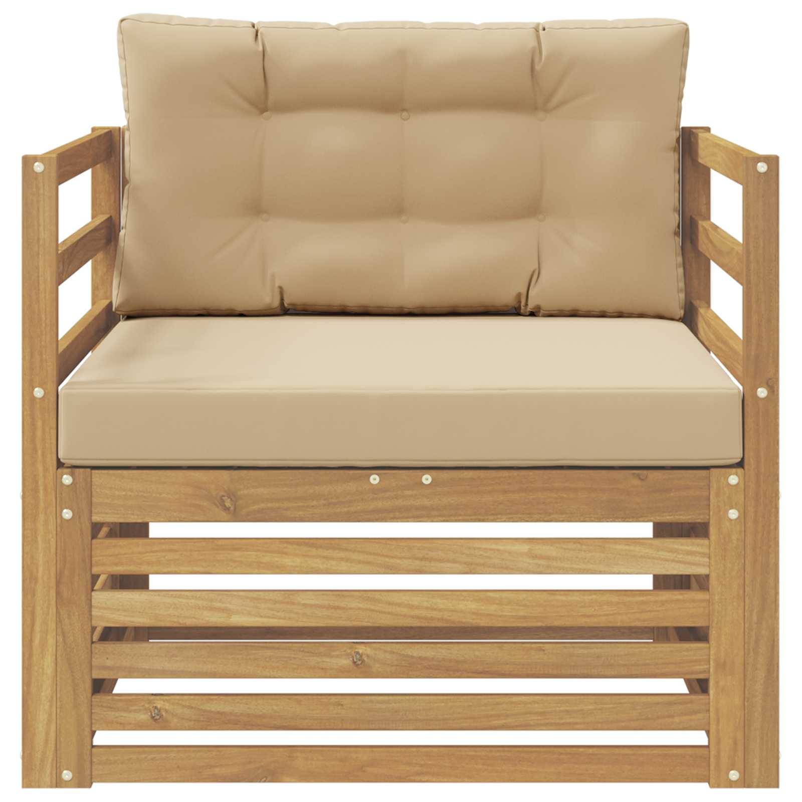vidaXL Outdoor-Sofa Weiß und Beige