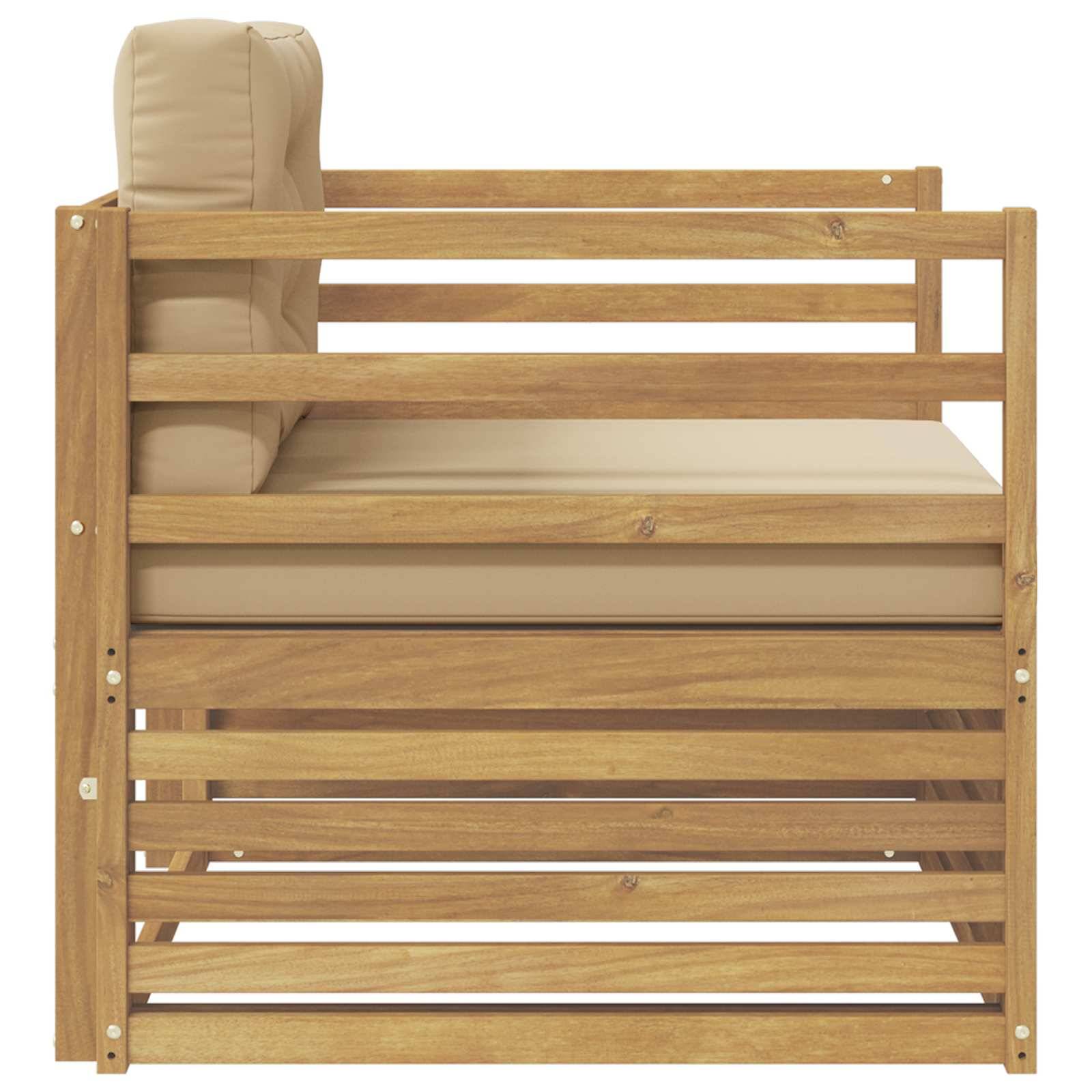 vidaXL Outdoor-Sofa Weiß und Beige