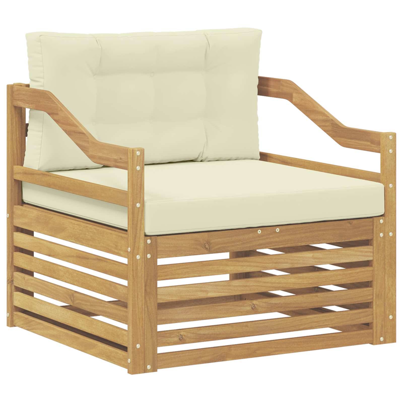 vidaXL Outdoor-Sofa Weiß und Creme