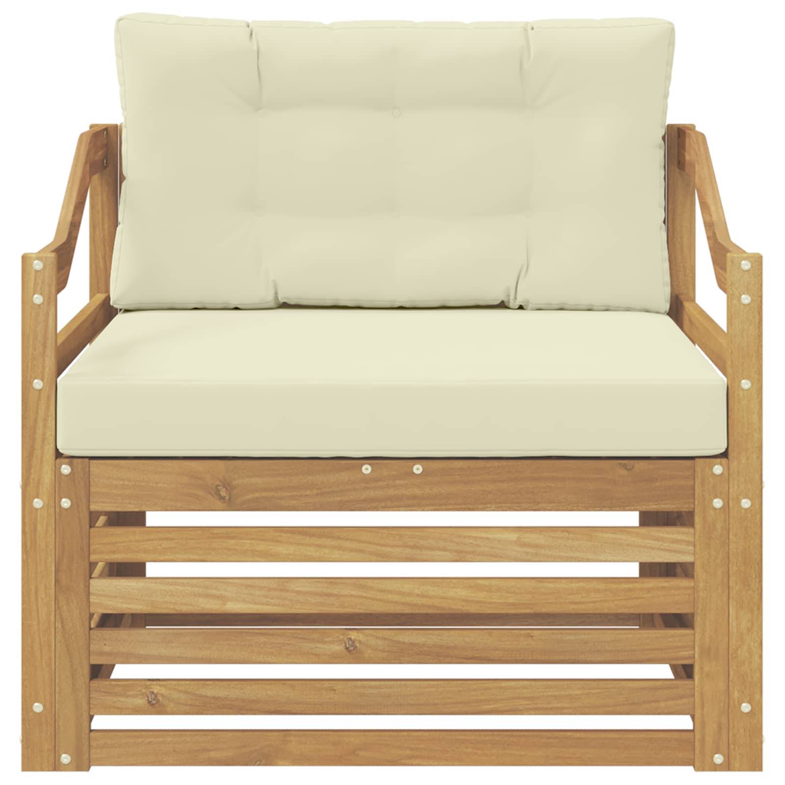 vidaXL Outdoor-Sofa Weiß und Creme