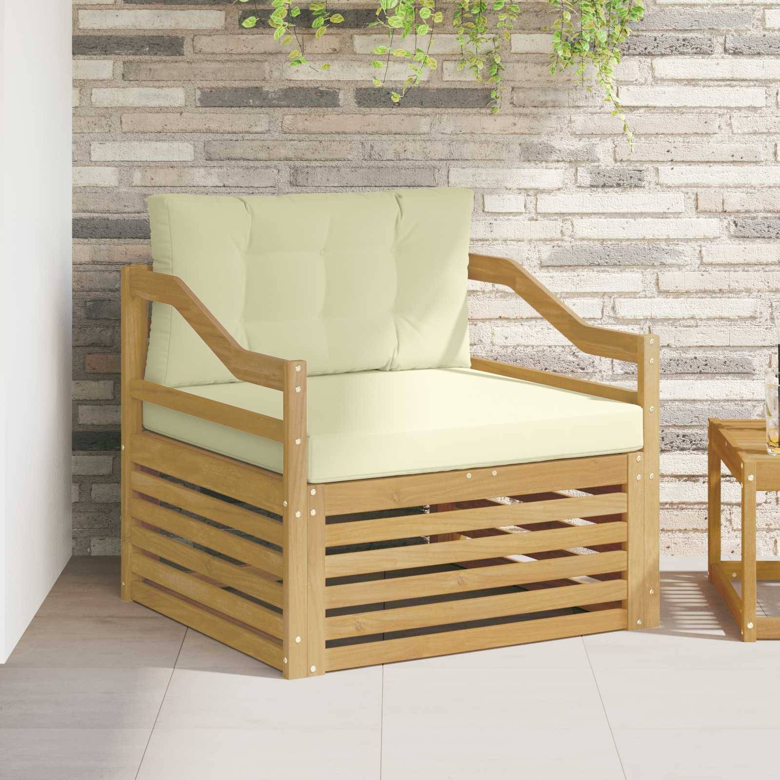 vidaXL Outdoor-Sofa Weiß und Creme