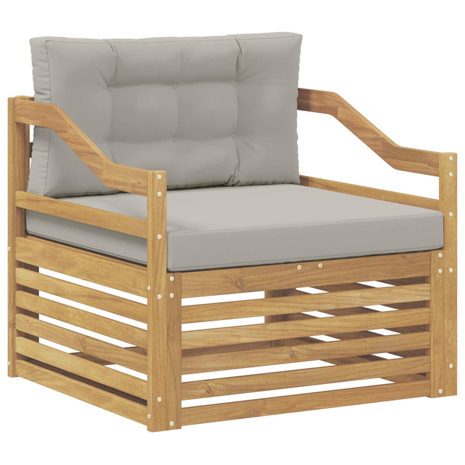 vidaXL Outdoor-Sofa Weiß und Hellgrau