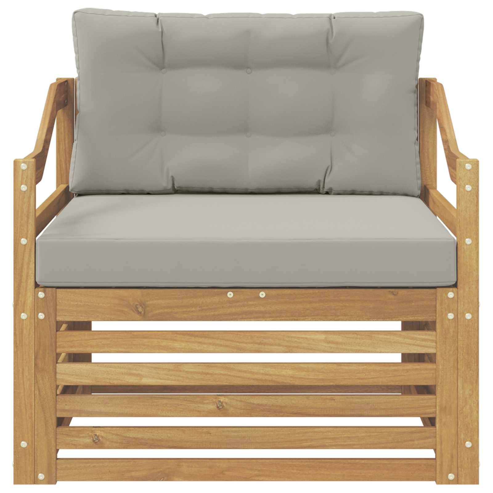 vidaXL Outdoor-Sofa Weiß und Hellgrau
