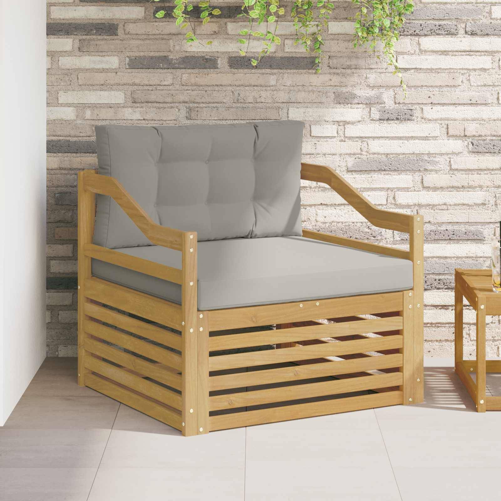 vidaXL Outdoor-Sofa Weiß und Hellgrau