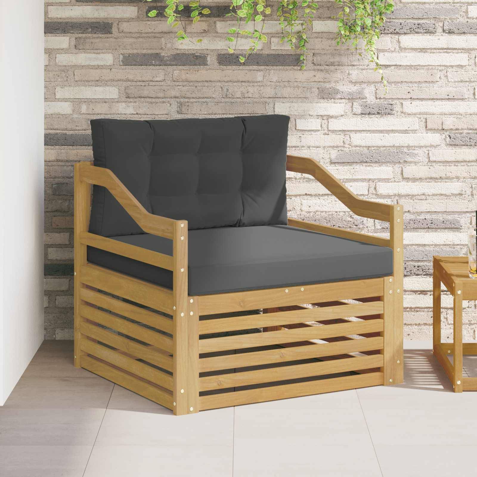 vidaXL Outdoor-Sofa Weiß und Anthrazit