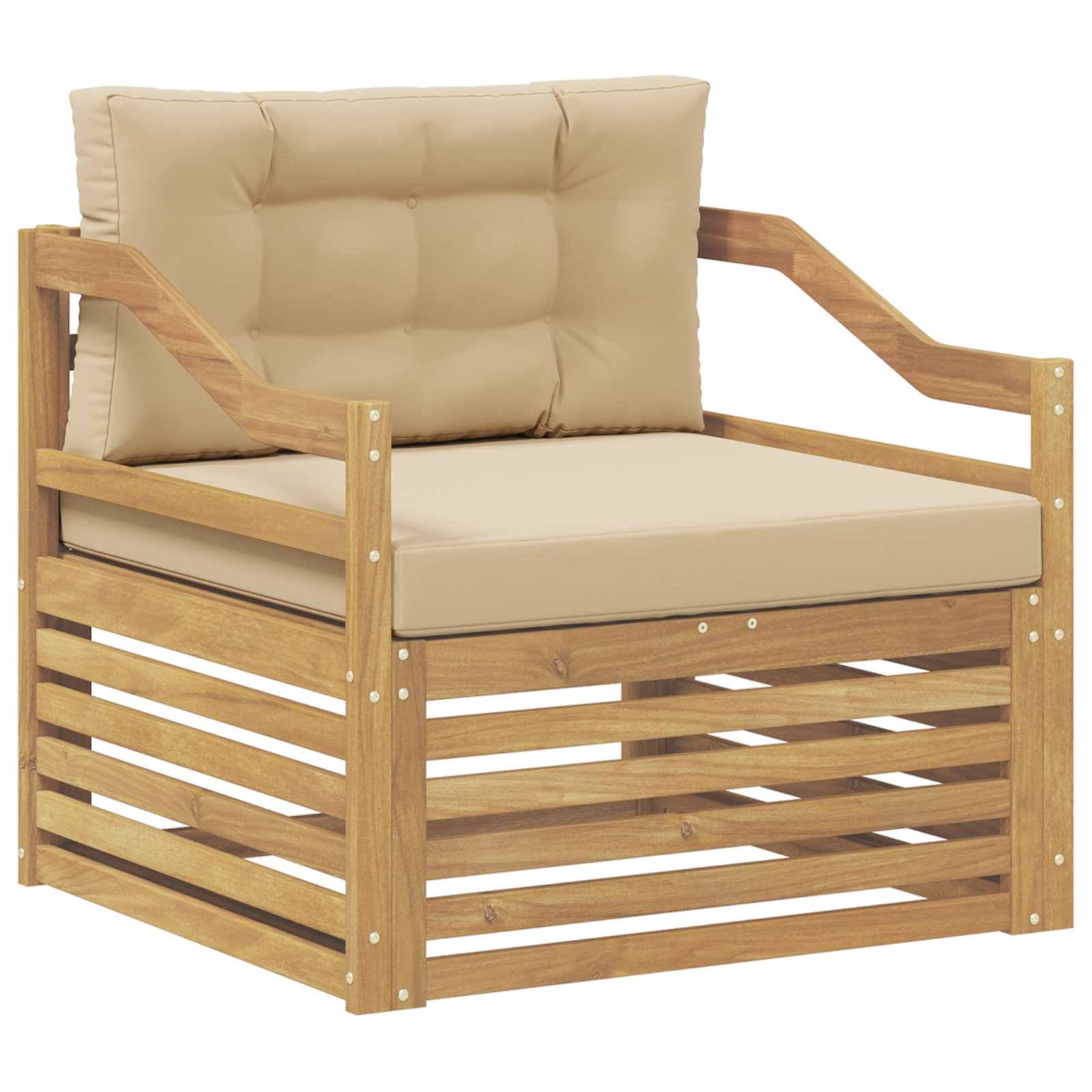 vidaXL Outdoor-Sofa Weiß und Beige