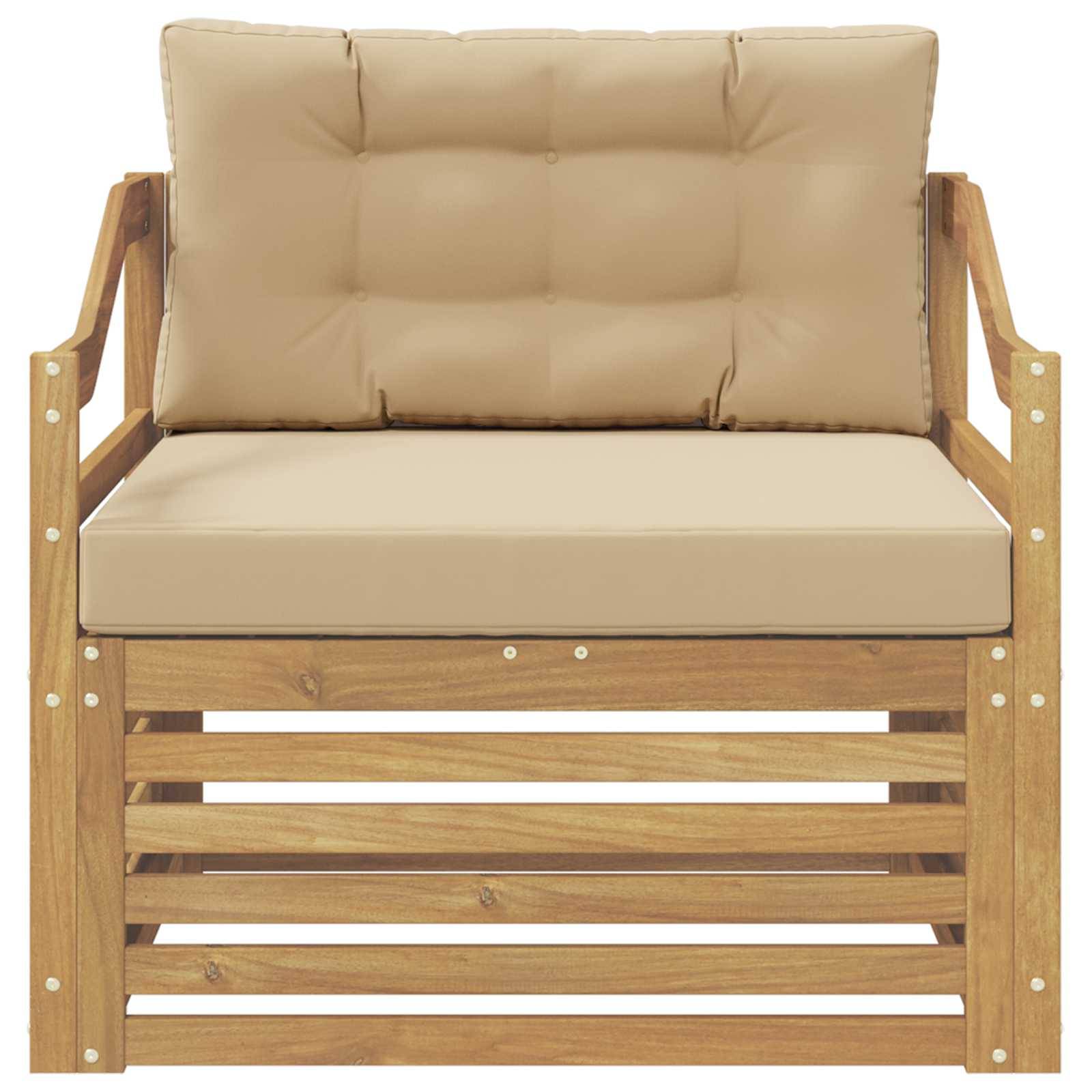 vidaXL Outdoor-Sofa Weiß und Beige