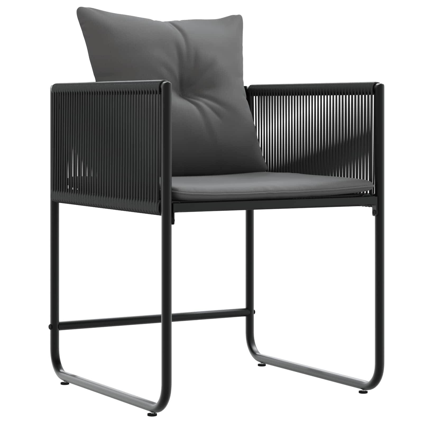 vidaXL Garten Essgruppe 9 pcs Schwarz und Anthrazit 200 x 80 x 73 cm
