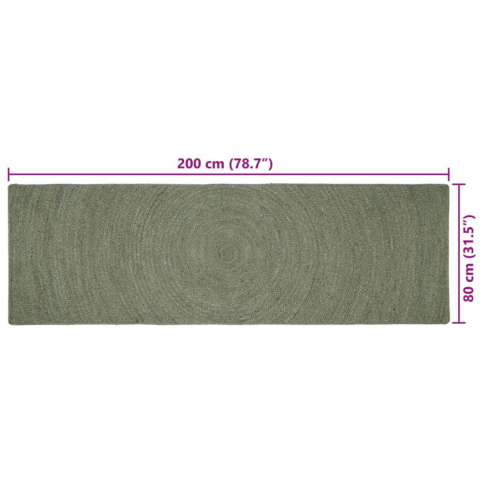 vidaXL Bereichsteppiche Olive Grün 80 x 200 cm Jute