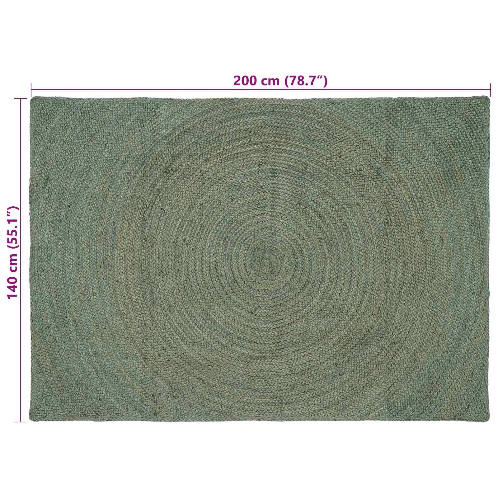 vidaXL Bereichsteppiche Olive Grün 140 x 200 cm Jute