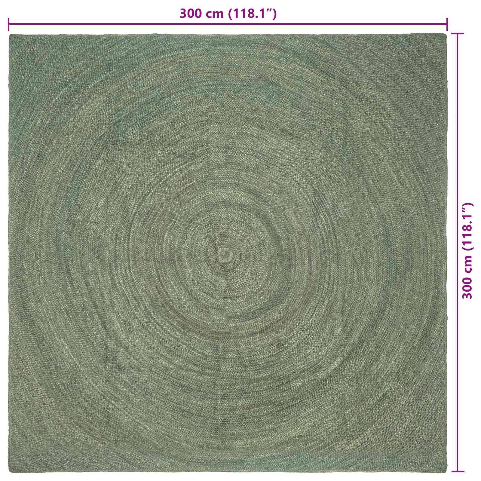 vidaXL Bereichsteppiche Olive Grün 300 x 300 cm Jute