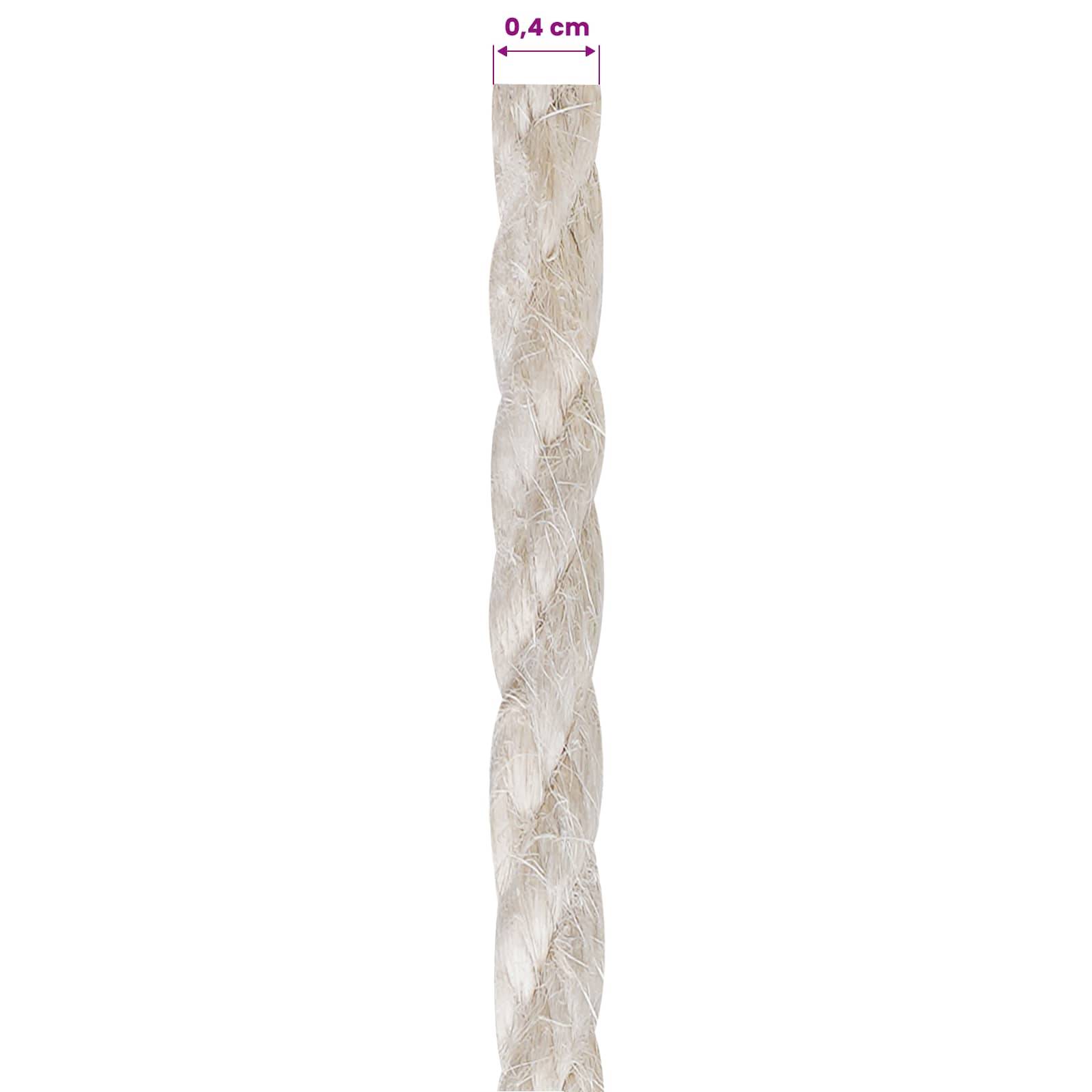 vidaXL Juteschnur 4 Weiß 100% Tossa Jute