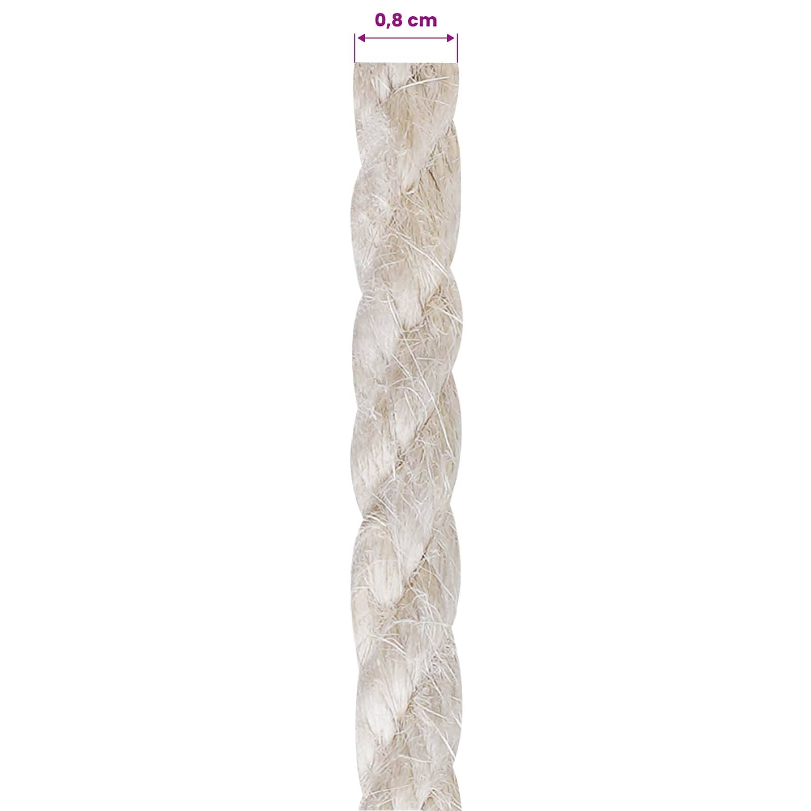 vidaXL Juteseil 8 Weiß 100% Tossa Jute