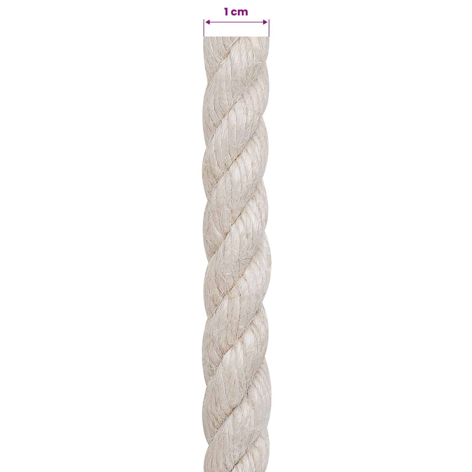 vidaXL Juteseil 10 Weiß 100% Tossa Jute