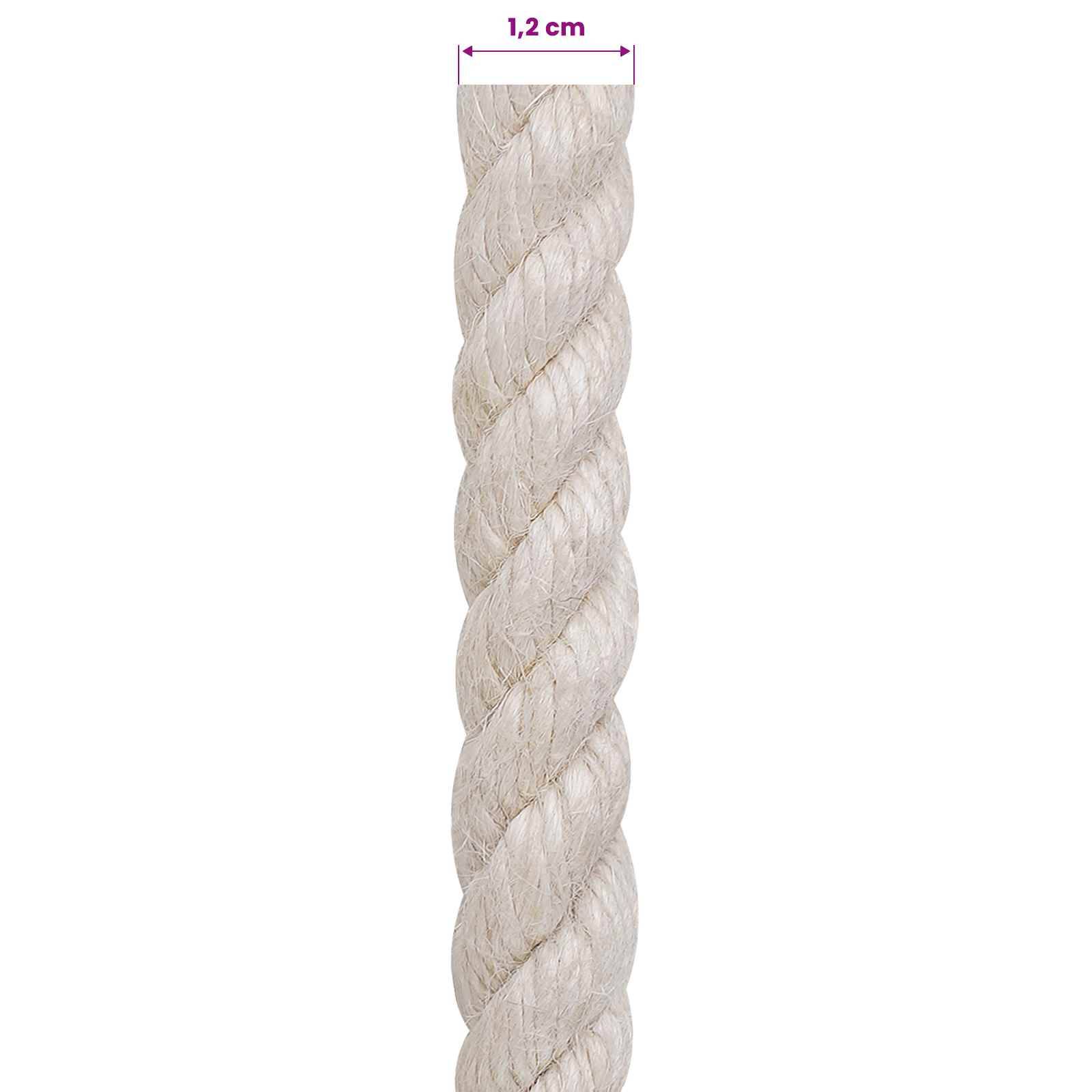 vidaXL Juteseil 12 Weiß 100% Tossa Jute