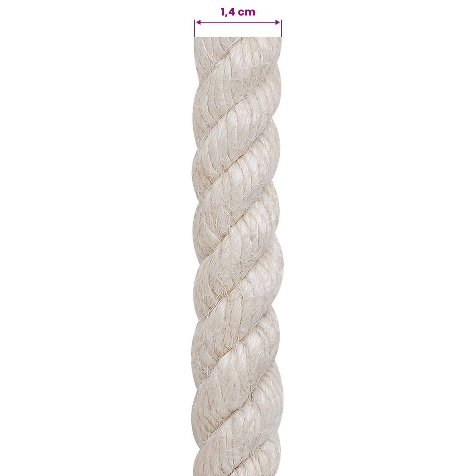 vidaXL Juteseil 14 Weiß 100% Tossa Jute