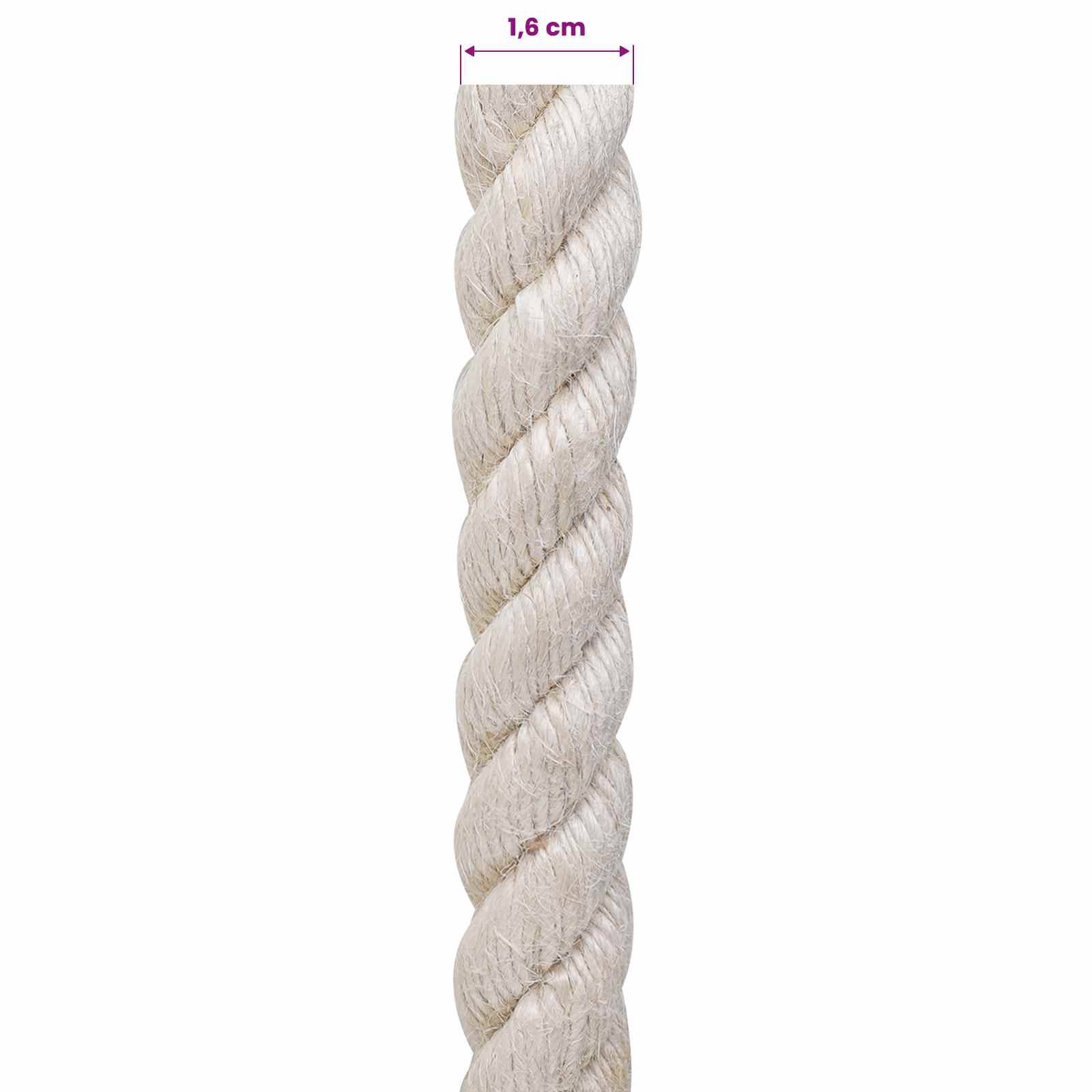 vidaXL Juteseil 16 Weiß 100% Tossa Jute