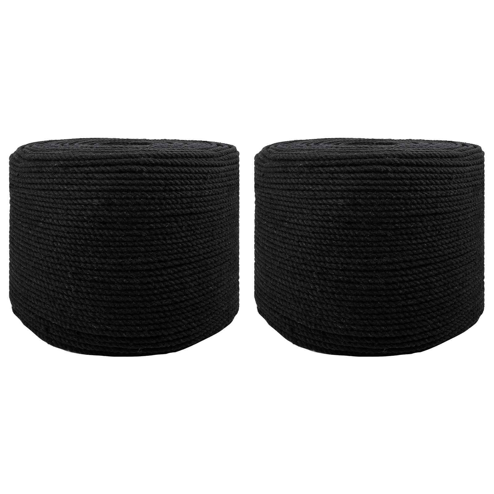 vidaXL Seil 2 pcs Schwarz Baumwolle