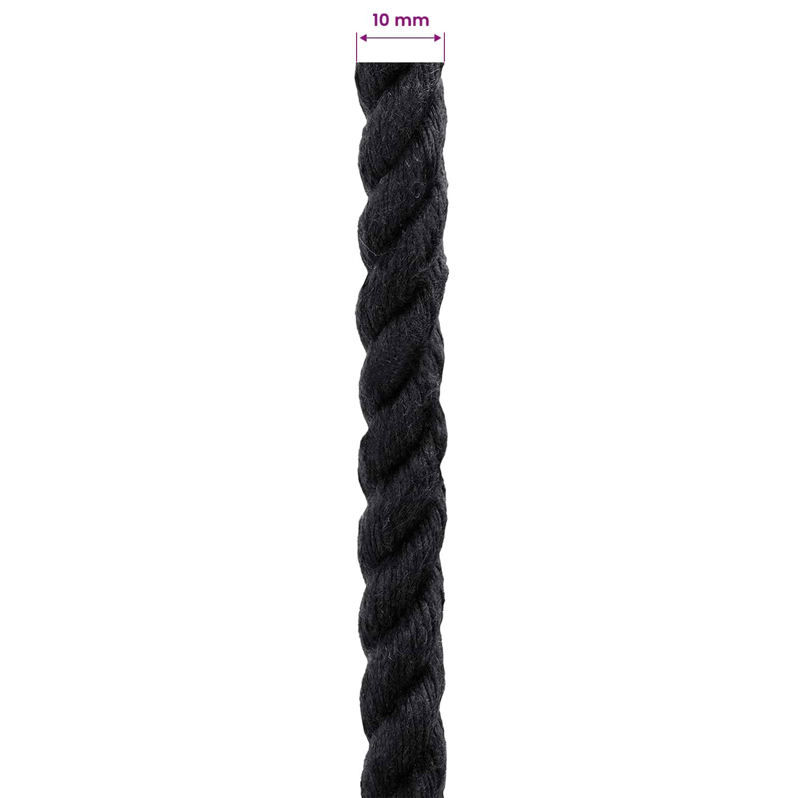 vidaXL Seil Schwarz 1 x 1 x 2500 cm Baumwolle