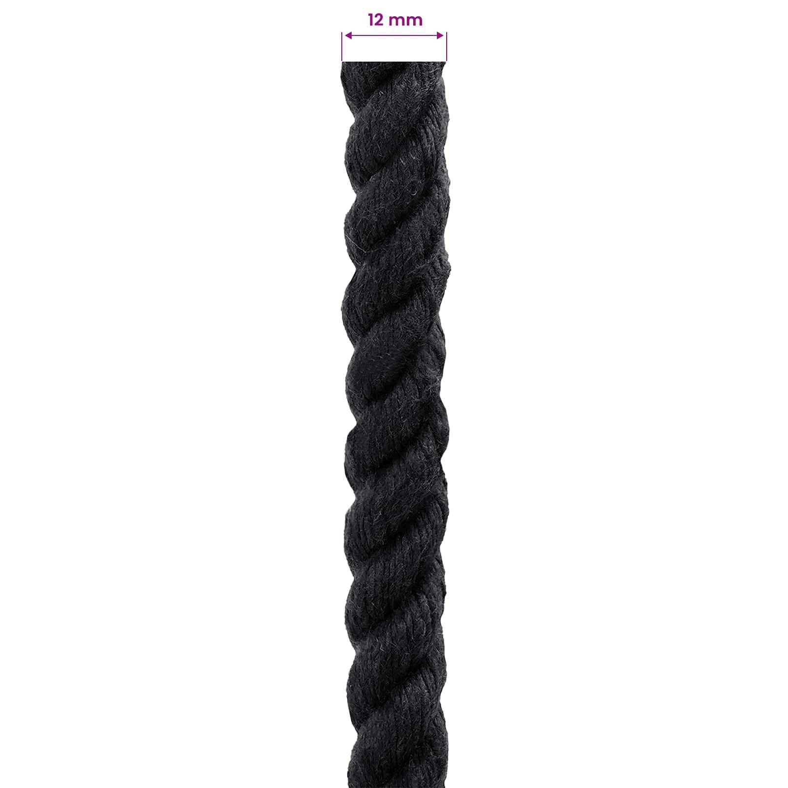 vidaXL Seil Schwarz 1,2 x 1,2 x 2500 cm Baumwolle