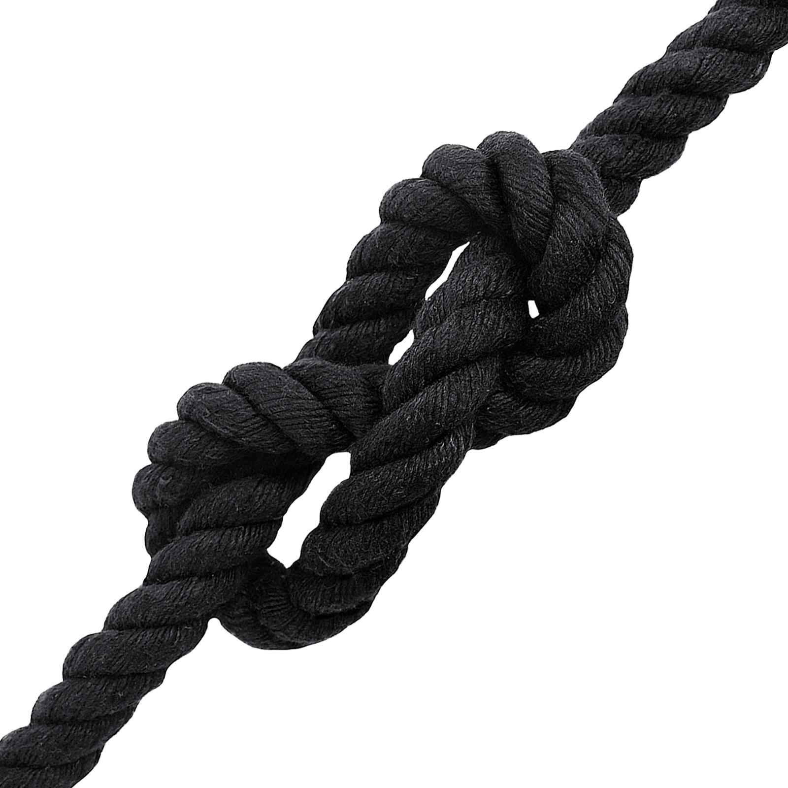vidaXL Seil Schwarz 1,6 x 1,6 x 2500 cm Baumwolle