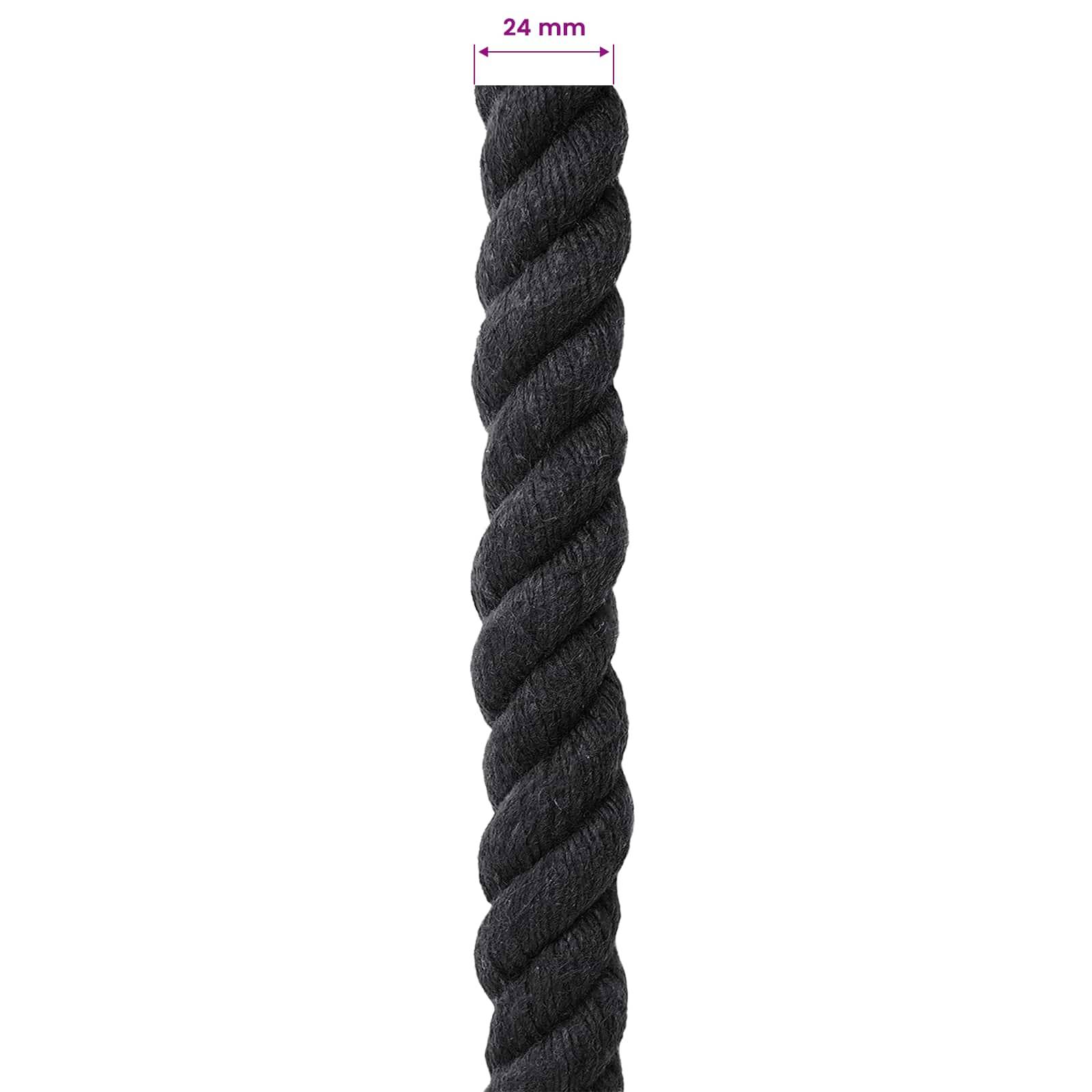 vidaXL Seil Schwarz 2,4 x 2,4 x 2500 cm Baumwolle