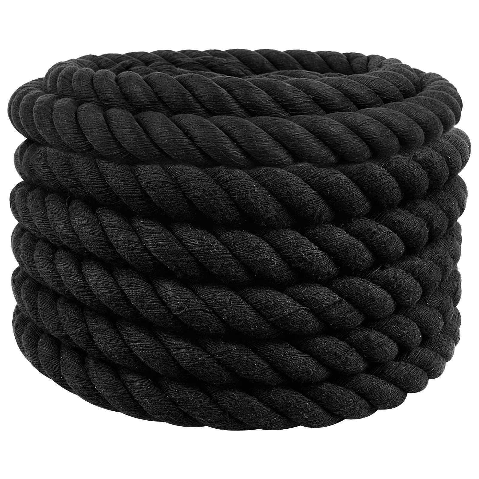 vidaXL Seil Schwarz 6 x 6 x 500 cm Baumwolle