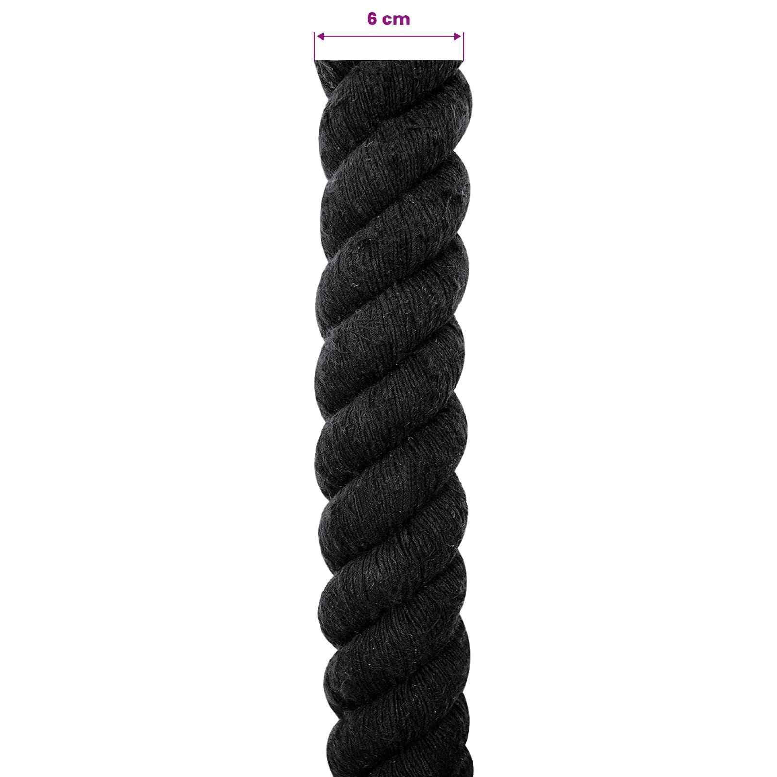 vidaXL Seil Schwarz 6 x 6 x 500 cm Baumwolle