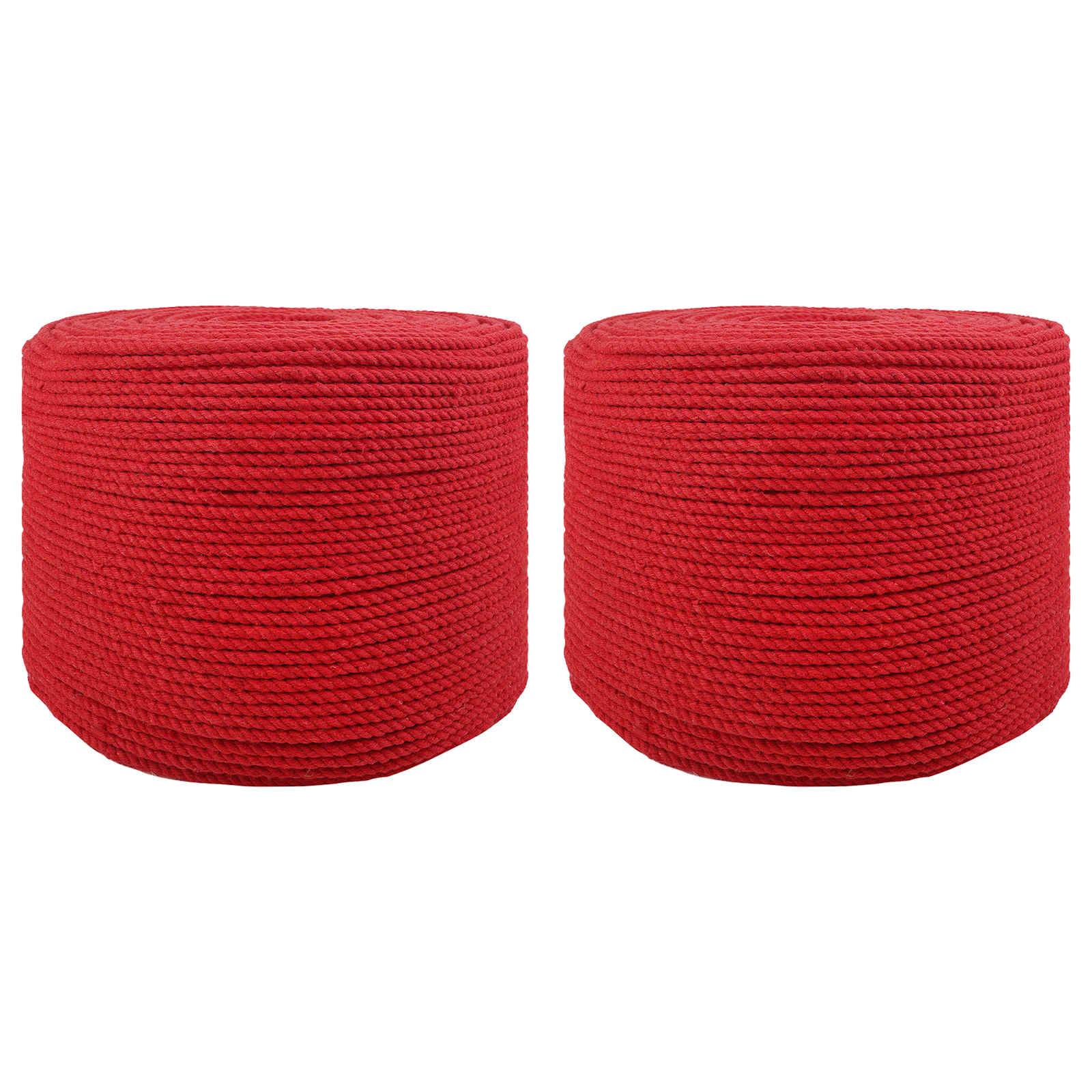 vidaXL Seil 2 pcs Rot Baumwolle