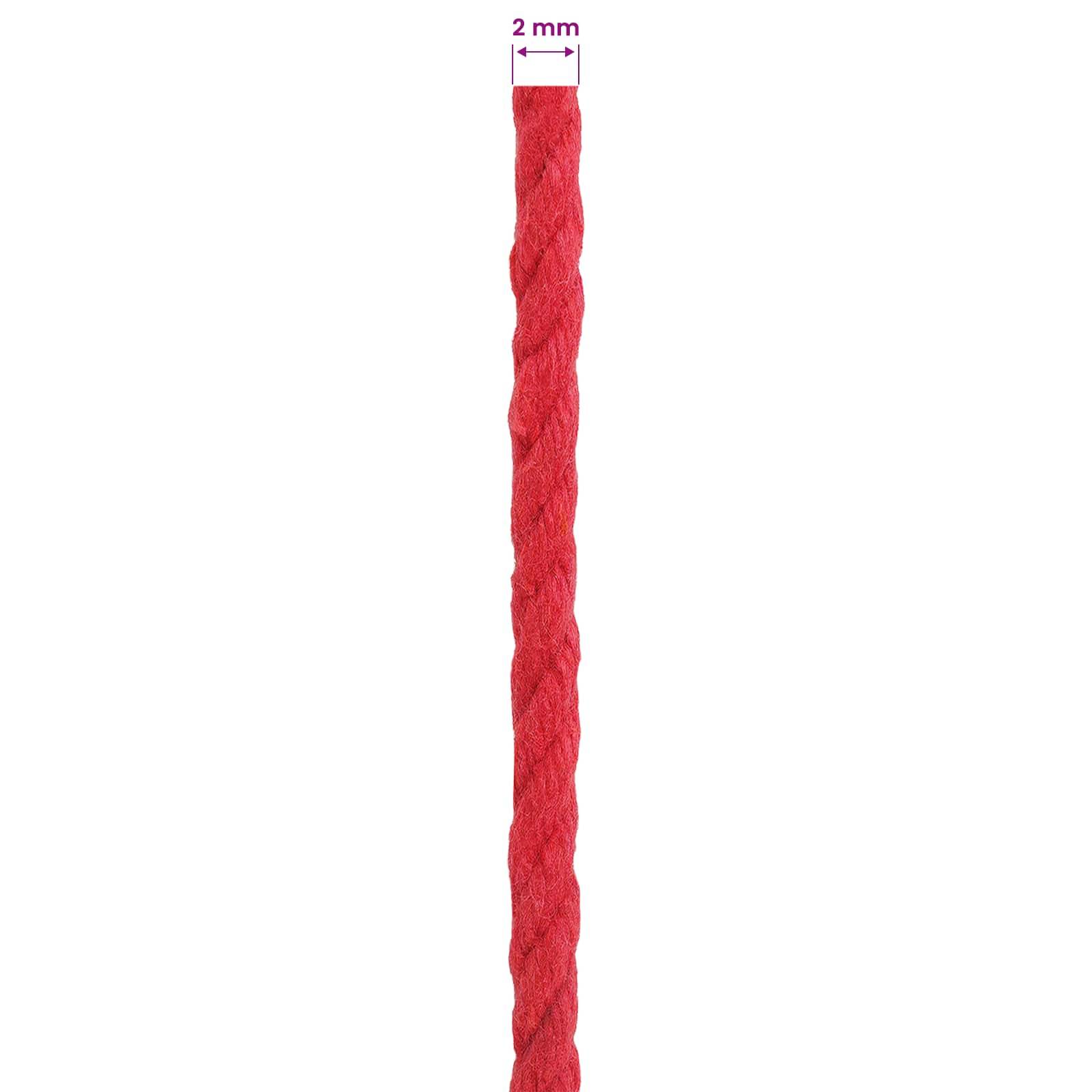vidaXL Seil 2 pcs Rot Baumwolle