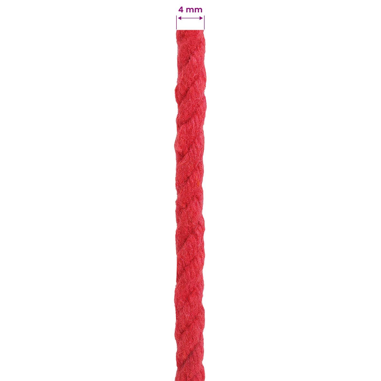vidaXL Seil Rot 0,4 x 0,4 x 50000 cm Baumwolle