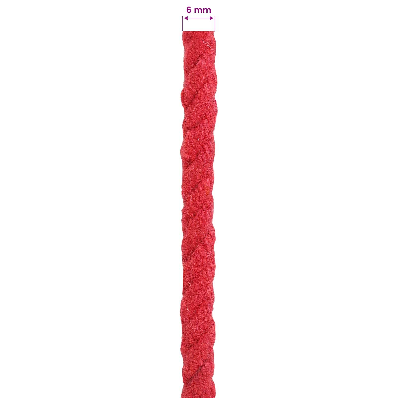 vidaXL Seil Rot 0,6 x 0,6 x 50000 cm Baumwolle