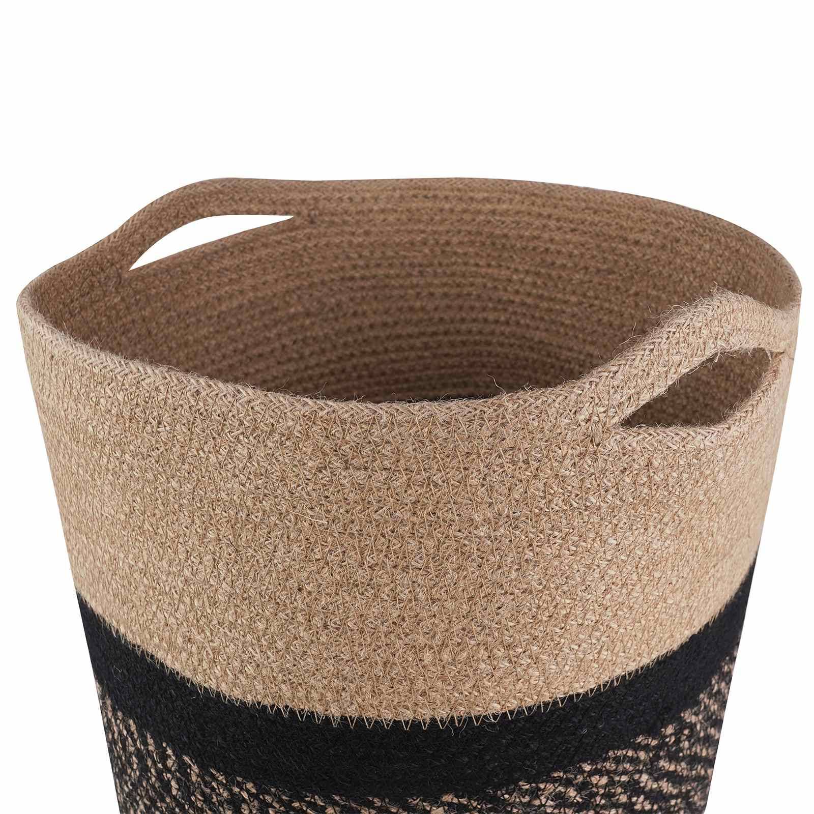 vidaXL Pflanztopfsatz 2 pcs Natürlich und Schwarz Ø 28 x 28 cm