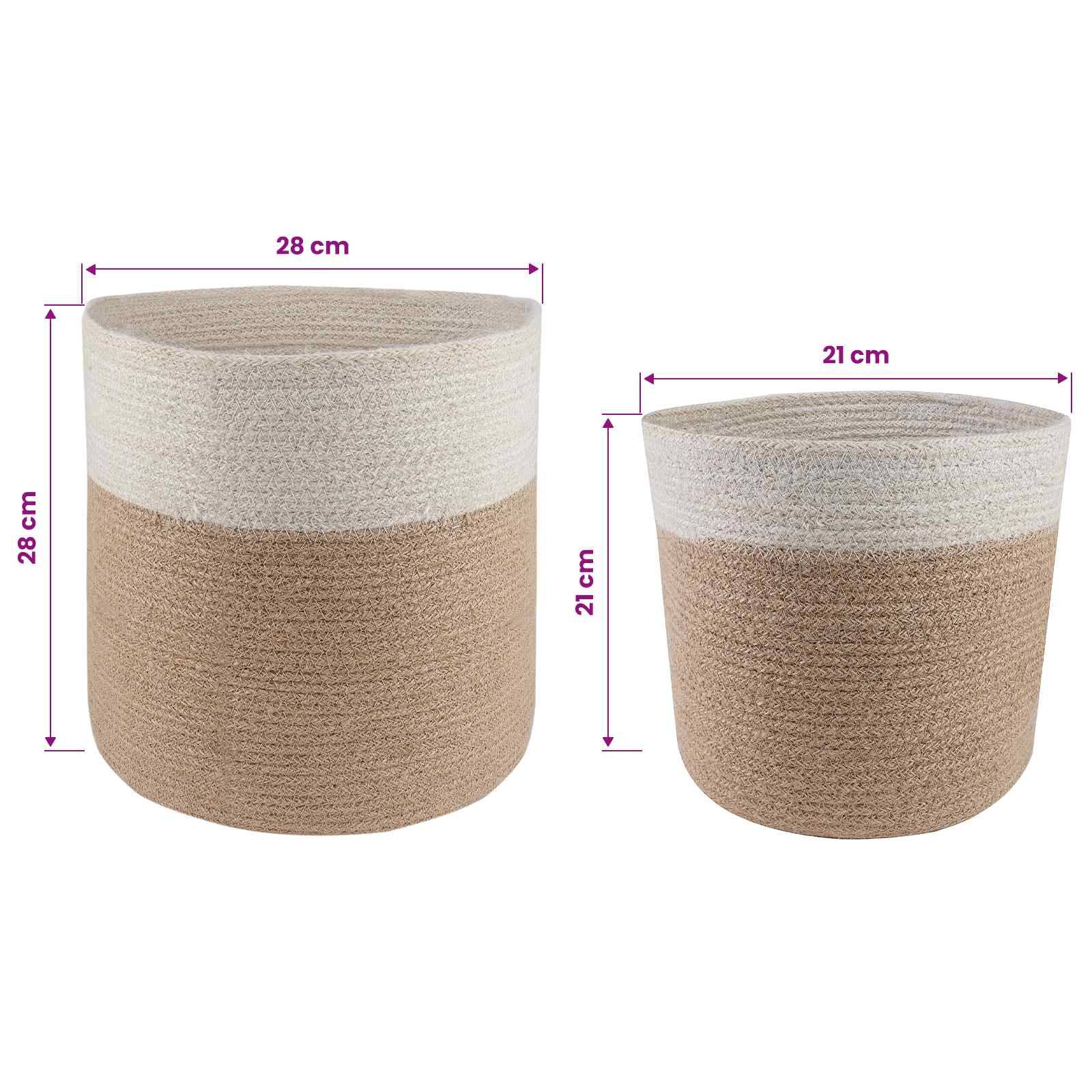vidaXL Pflanztopfsatz 2 pcs Natürlich und Weiß Ø 28 x 28 cm