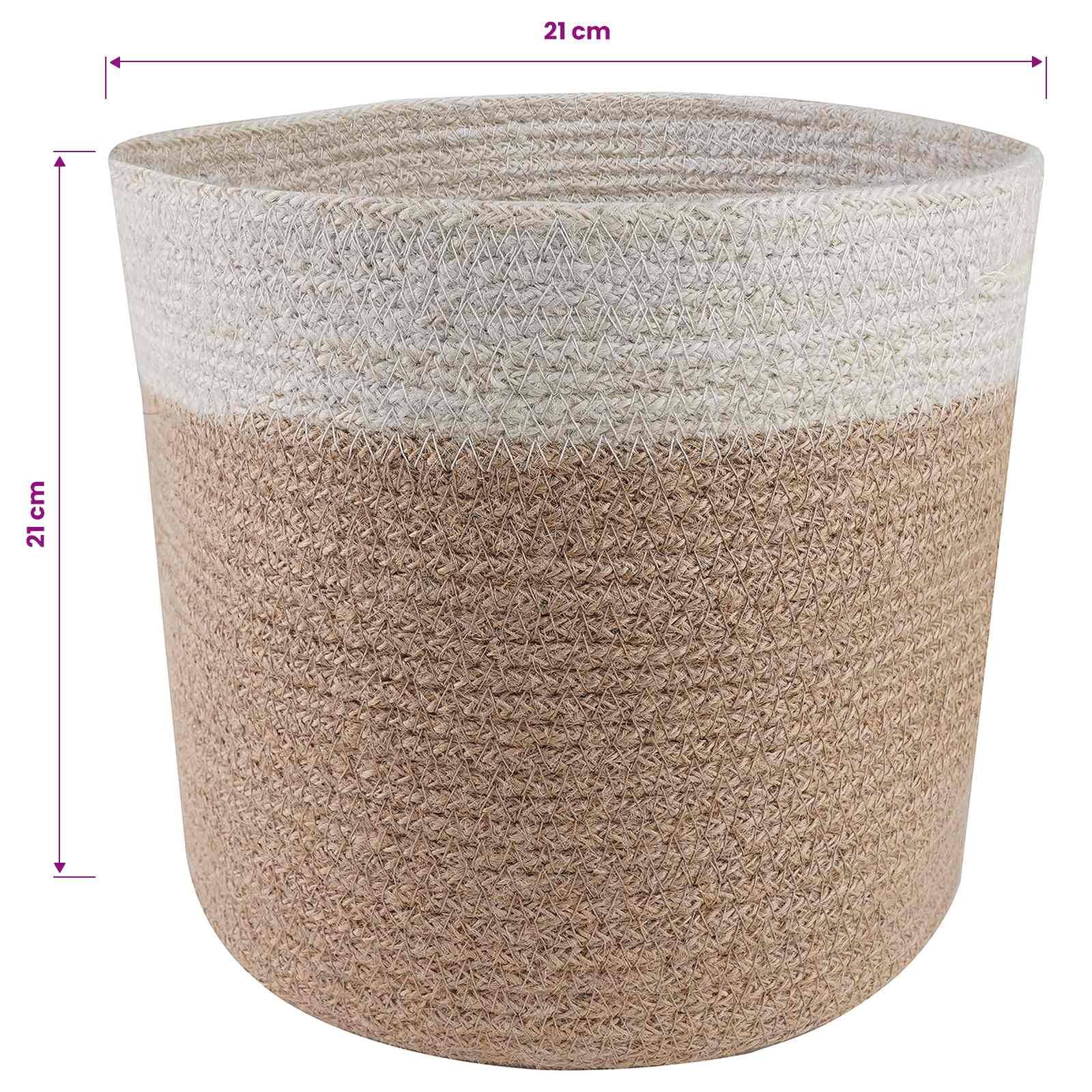 vidaXL Pflanztopfsatz 2 pcs Natürlich und Weiß Ø 21 x 21 cm