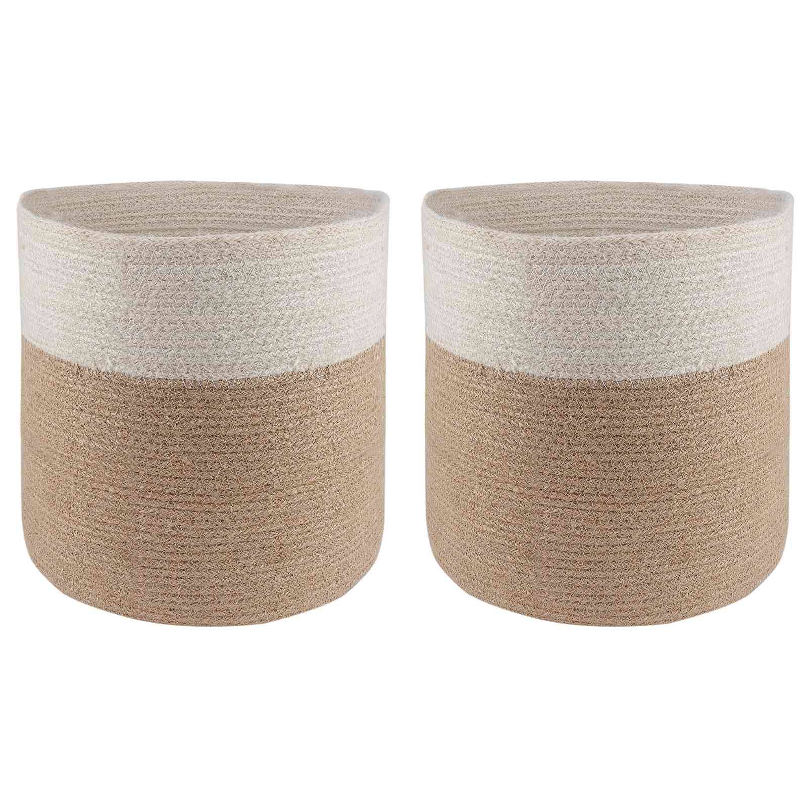 vidaXL Pflanztopfsatz 2 pcs Natürlich und Weiß Ø 28 x 28 cm