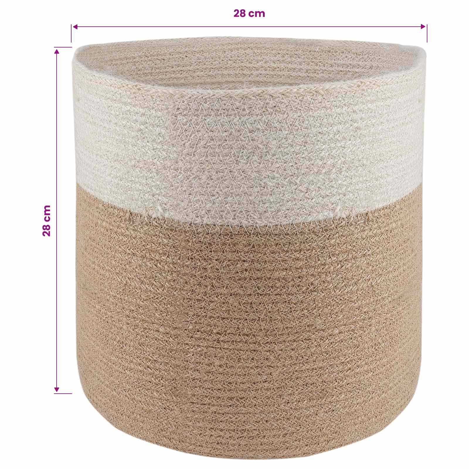 vidaXL Pflanztopfsatz 2 pcs Natürlich und Weiß Ø 28 x 28 cm
