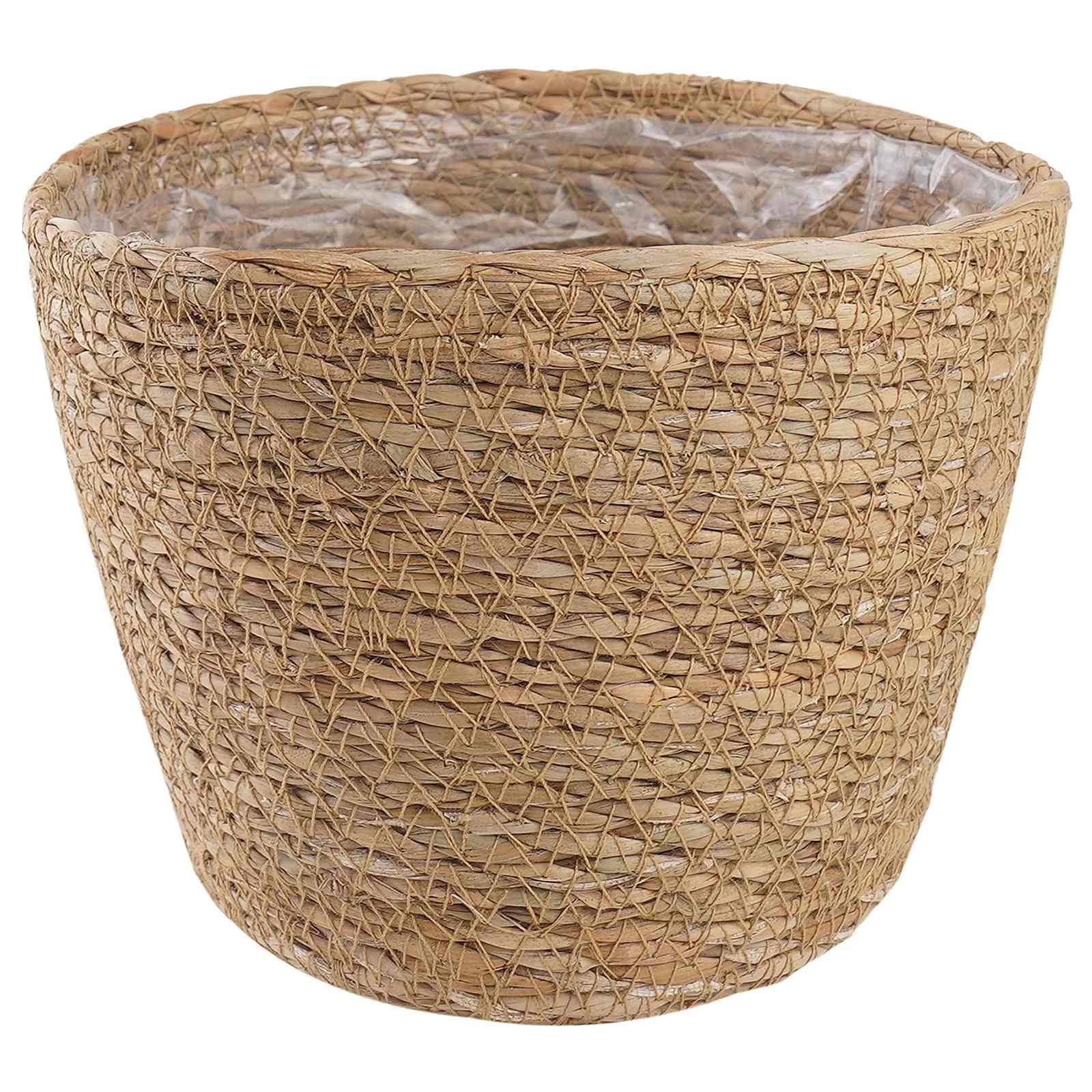 vidaXL Seegras Pflanzenkörbe 3 pcs Natur Ø26 x 19 cm 100% Seegras