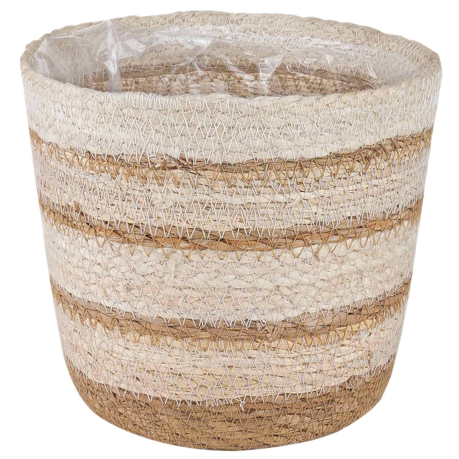 vidaXL Seegras Pflanzenkörbe 3 pcs Natürlich, Weiß und Beige