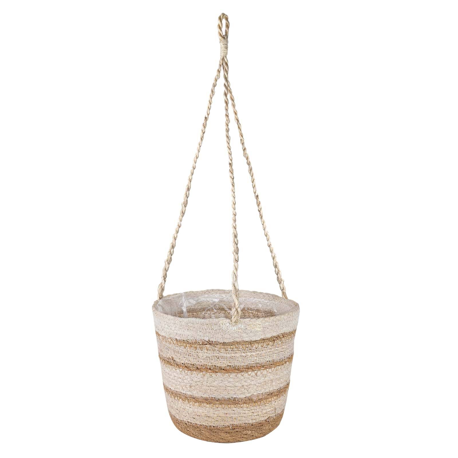 vidaXL Seegras Pflanzenkörbe 3 pcs Natürlich, Weiß und Beige