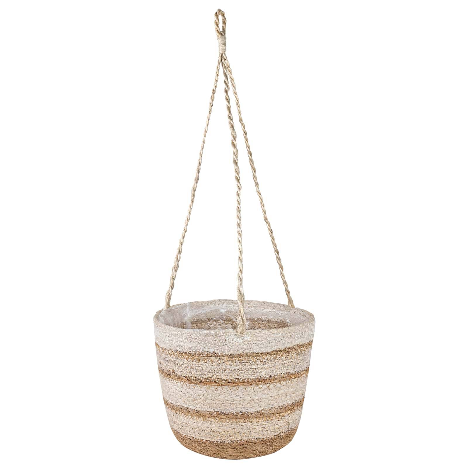 vidaXL Seegras Pflanzenkörbe 3 pcs Natürlich, Weiß und Beige