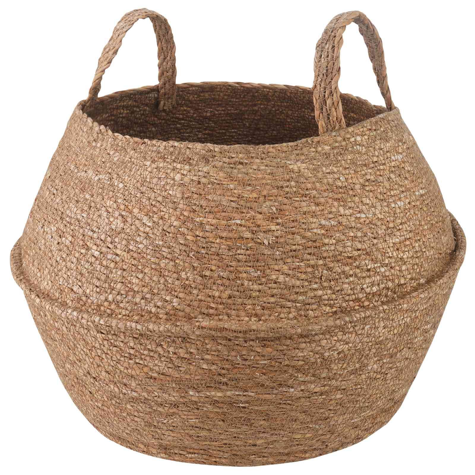 vidaXL Pflanzenkübel mit Griffen Natur Ø 45 x 36 cm 100% Seegras